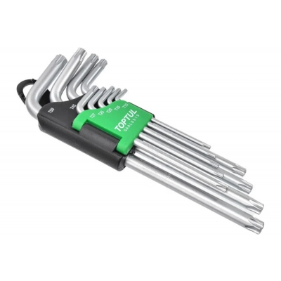 Набор длинных ключей Torx с отверстием TOPTUL T10-Т50, 9 шт. GAAL0919 ВелоМото40 Калуга