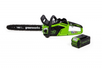 Пила цепная аккумуляторная GreenWorks  GD40CS18K2, 40V, 40 см, бесщеточная,  до 1,8 КВТ, с АКБ 2Ач и  арт.2005807UA ВелоМото40 Калуга
