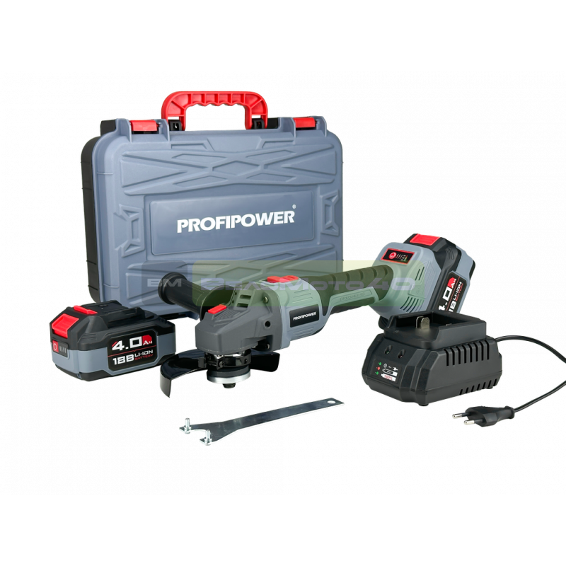 Аккумуляторная  УШМ  бесщеточная ProfiPower  MKDGA-V(Li-ion-2шт,4Ач,125 мм,0-8500  об/мин,З/У, ке) ВелоМото40 Калуга