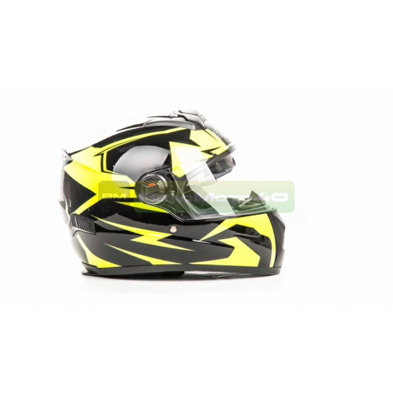 Шлем мото интеграл HIZER B561 #1(М)  black/yellow ВелоМото40 Калуга
