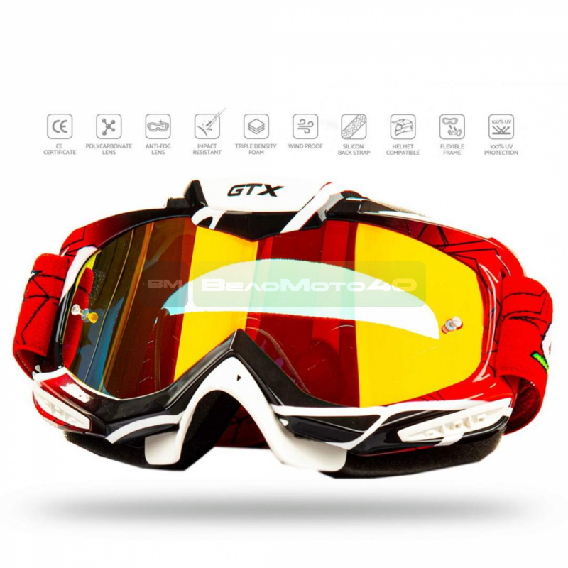 Очки Мотокросс GTX 5016 красные ВелоМото40 Калуга
