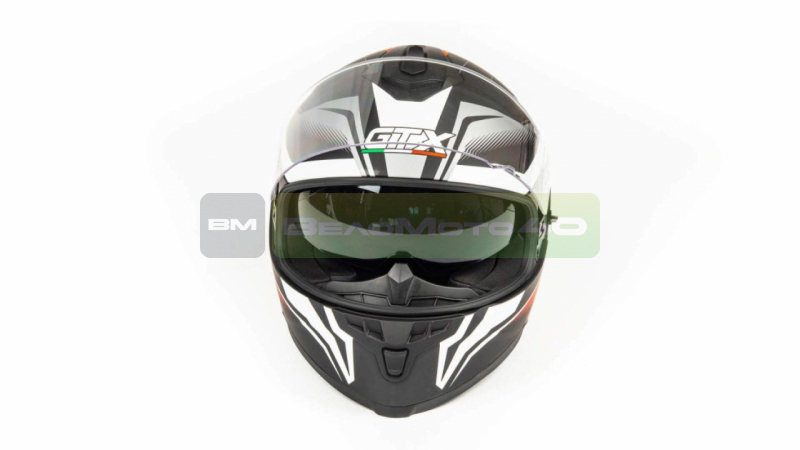 Шлем мото интеграл GTX 5672 #1 (M) BLACK/RED GREY (2 визора) ВелоМото40 Калуга