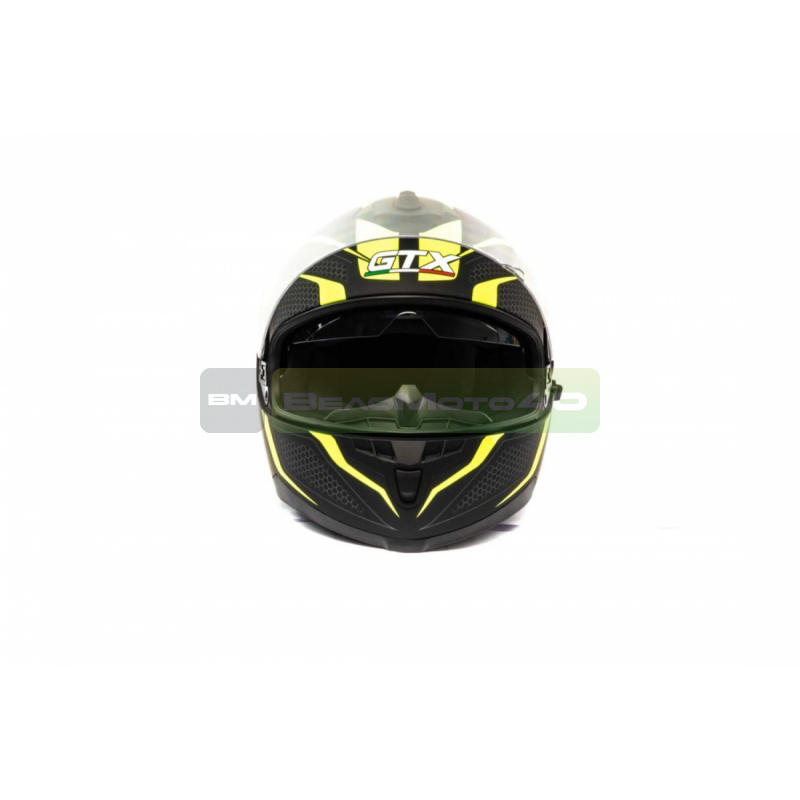 Шлем мото интеграл GTX 5672 #5 (M) BLACK/FLUO YELLOW/GREY ВелоМото40 Калуга