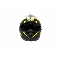 Шлем мото интеграл GTX 5672 #5 (M) BLACK/FLUO YELLOW/GREY ВелоМото40 Калуга