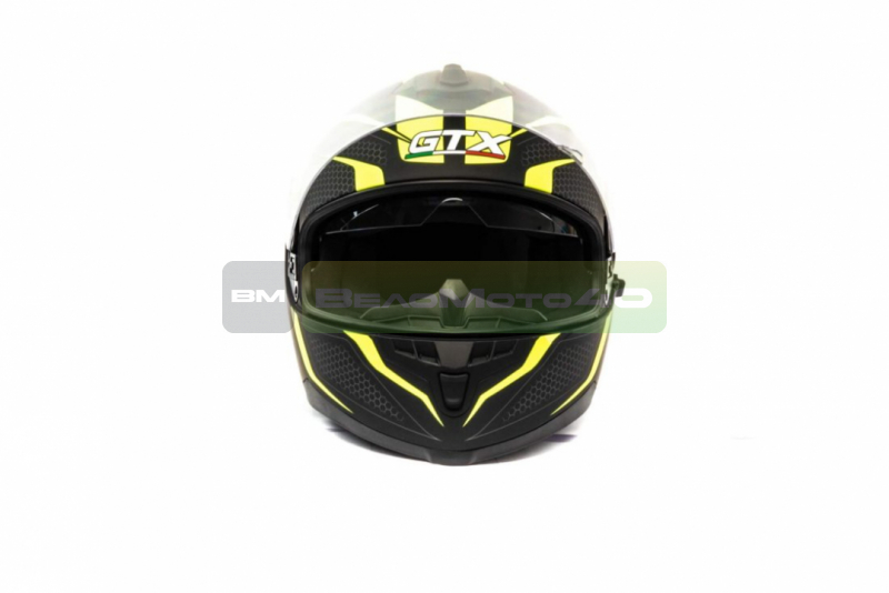 Шлем мото интеграл GTX 5672 #5 (M) BLACK/FLUO YELLOW/GREY ВелоМото40 Калуга
