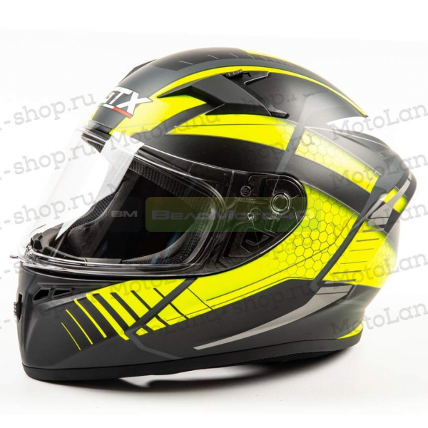 Шлем мото интеграл GTX 578 #1 (L) BLACK/YELLOW GREY ВелоМото40 Калуга