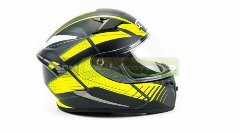 Шлем мото интеграл GTX 578 #1 (M) BLACK/YELLOW GREY ВелоМото40 Калуга