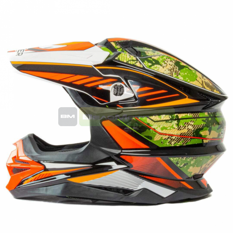 Шлем мото кроссовый HIZER J6803 #6 (XL) BLACK/ORANGE ВелоМото40 Калуга