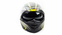 Шлем мото модуляр GTX 550 #3 (L) BLACK/FLUO YELLOW GREY (2 визора) ВелоМото40 Калуга