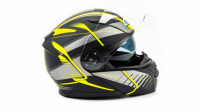Шлем мото модуляр GTX 550 #3 (L) BLACK/FLUO YELLOW GREY (2 визора) ВелоМото40 Калуга