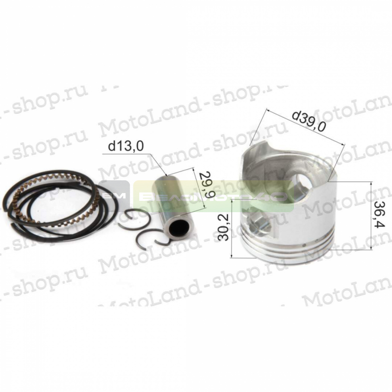 Поршень в сборе 139FMB 50см3 D=39 ВелоМото40 Калуга