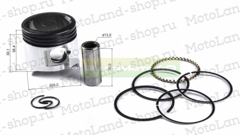 Поршень в сборе 139FMB 50см3 D=39 X-TECH ВелоМото40 Калуга