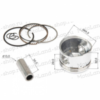 Поршень в сборе 139QMB 60см3 D=44 ВелоМото40 Калуга