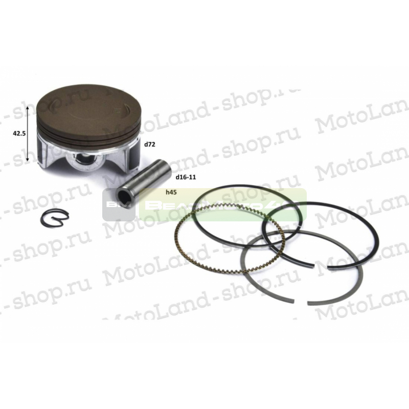 Поршень в сборе 172FMM-3A  X-TECH ВелоМото40 Калуга