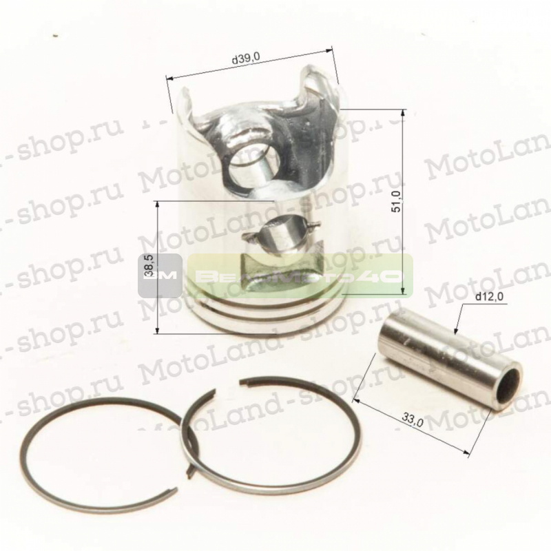 Поршень в сборе Cкутер DIO50 d39 ВелоМото40 Калуга