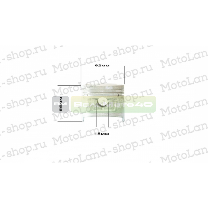 Поршень в сборе d=62mm 162FMJ (CG150) KATANA 62х55х15 ВелоМото40 Калуга