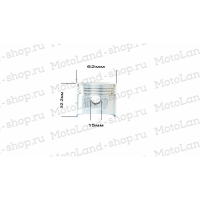 Поршень в сборе d=62mm 162FMJ150 (CG150D)  150см3 ZS X-TECH 62х52,2х15 ВелоМото40 Калуга
