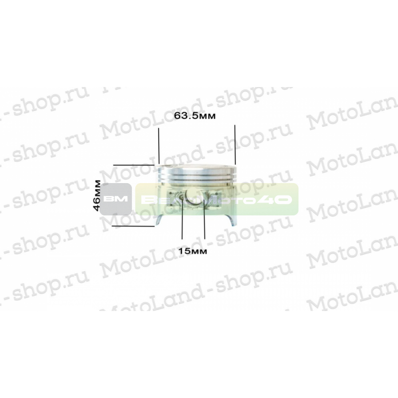 Поршень в сборе d=63.5mm 164FML (NT200) ВелоМото40 Калуга