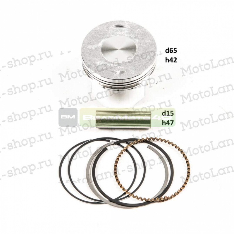Поршень в сборе d=65,5mm 165FML (CBB200) 165FMM (CB250D-G) 165FMM (CBB250) ВелоМото40 Калуга