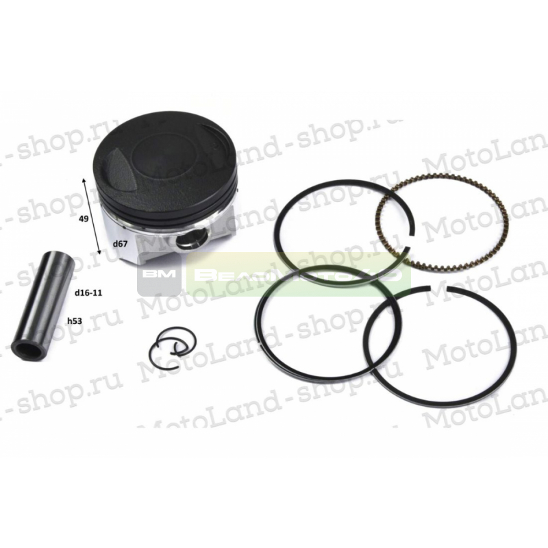 Поршень в сборе d=67mm 167FML (CG200-B) X-TECH ВелоМото40 Калуга