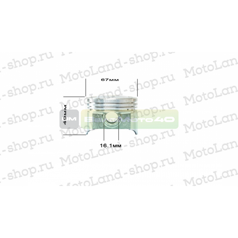 Поршень в сборе d=67mm 167FML-3 (CG200D-B) ВелоМото40 Калуга