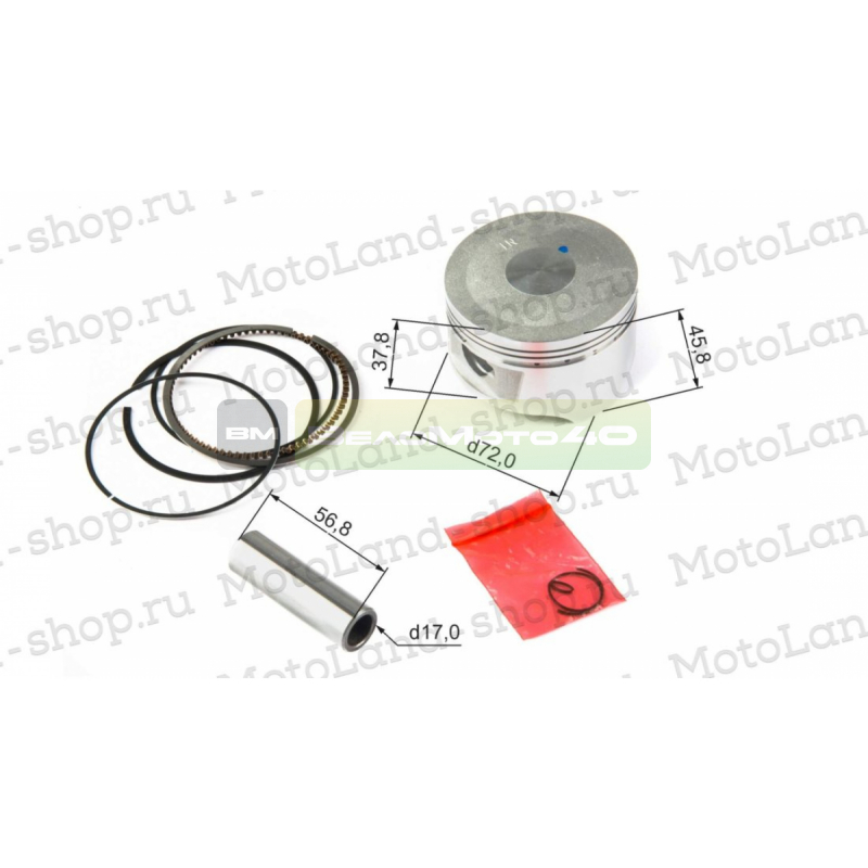 Поршень в сборе d=72mm 172FMM-3A (CB250-F) ВелоМото40 Калуга