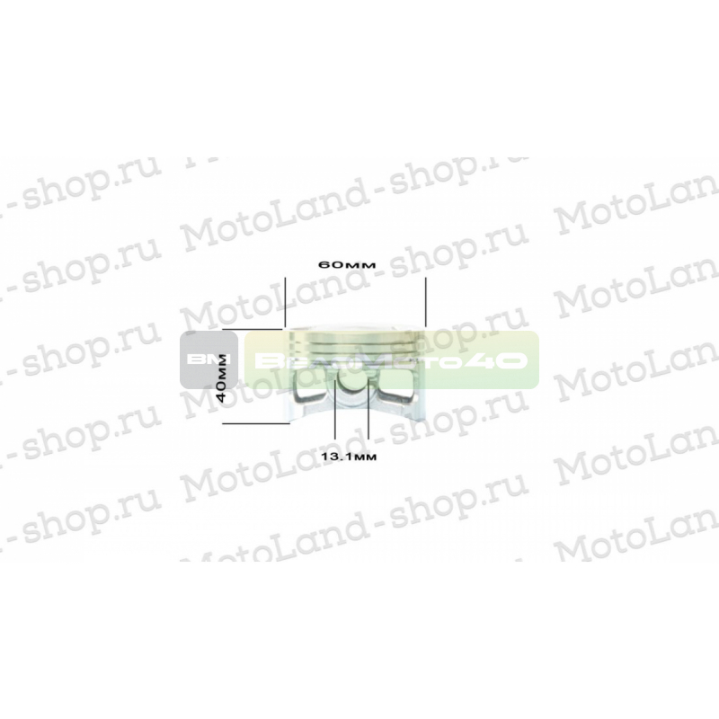 Поршень в сборе W150 155см3 D=60 ZS ВелоМото40 Калуга