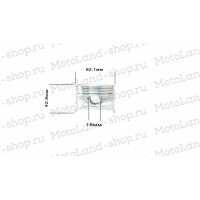 Поршень в сборе W190 190см3 (тефлоновое покр.) D=62 ZS 62х42,5х15 ВелоМото40 Калуга