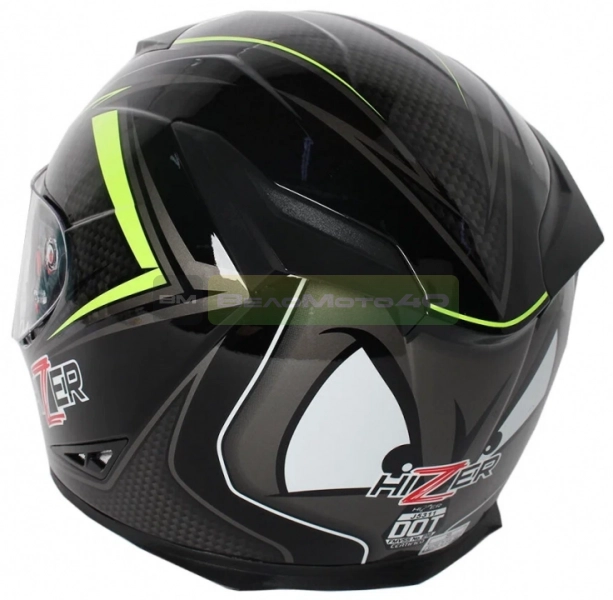 Шлем мото интеграл HIZER J5311 #1 (XL) black/lemon ВелоМото40 Калуга