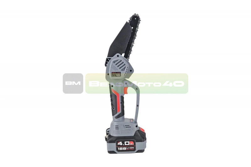 Аккумуляторная бесщеточная цепная пила PROFIPOWER MKGST-18V (18В,Li-ion-1шт, 4.0Ач, шина 6",37звеньев,2шт-цепи,0-4500 об/мин, З/У, в коробке)   E0097old ВелоМото40 Калуга