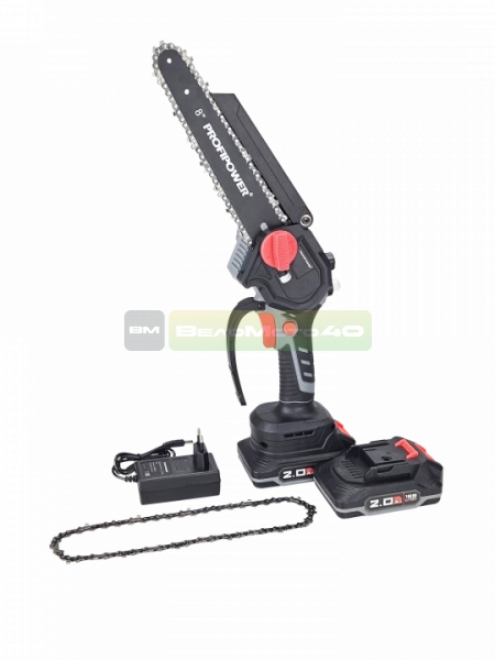 Аккумуляторная цепная пила бесщеточная ProfiPowerMKGSH-18V (Li-ion-2шт, 2.0Ач,20см, 8", 0-4500 об/мин, З/У, кейс) ВелоМото40 Калуга