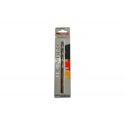 Сверло удлиненное по металлу EC Gold&Black 8 мм, HSS-G M2, DIN 340, RN RITTER PS14308001 ВелоМото40 Калуга