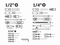 Набор головок и бит 94пр. 1/4",1/2" PRO STARTUL STUTTGART (PRO-094S) (6 граней) ВелоМото40 Калуга
