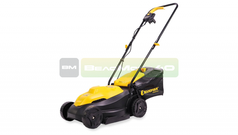 Газонокосилка эл. CHAMPION EM3411 (1 кВт пласт.+ткань травосб. 30л ширина 320мм 25-65мм, 6,4кг), CHAMPION, EM3411 ВелоМото40 Калуга