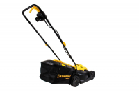 Газонокосилка эл. CHAMPION EM3411 (1 кВт пласт.+ткань травосб. 30л ширина 320мм 25-65мм, 6,4кг), CHAMPION, EM3411 ВелоМото40 Калуга