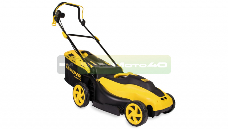 Газонокосилка эл. CHAMPION EM4217 (1,8 кВт пласт.+ткань травосб. 50л ширина 420мм 20-70мм, 12,5кг), CHAMPION, EM4217+ ВелоМото40 Калуга