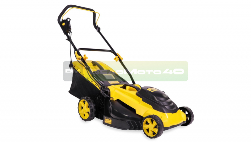 Газонокосилка эл. CHAMPION EM4118 (1,8 кВт пласт.+ткань травосб. 50л ширина 420мм 25-75мм, 13кг), CHAMPION, EM4118+ ВелоМото40 Калуга