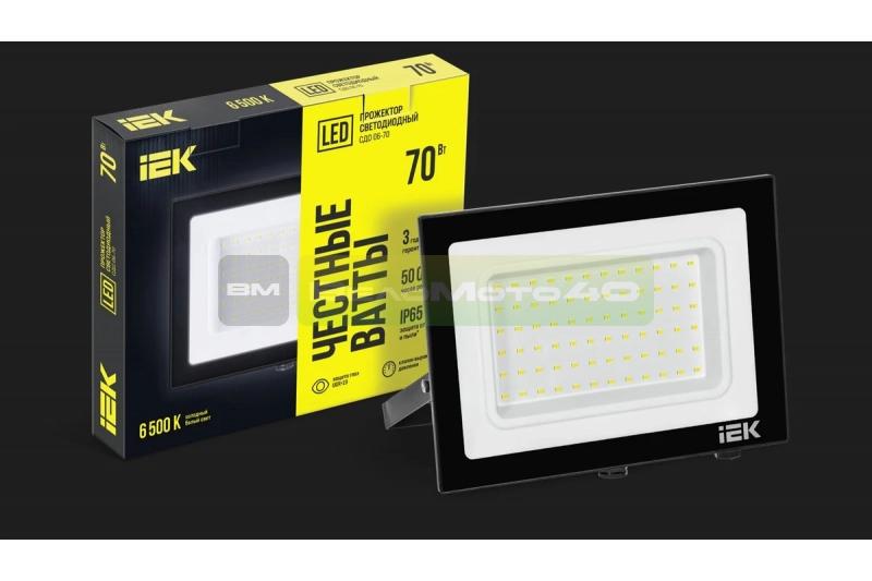 Светодиодный прожектор IEK СДО 06-70 черный IP65 6500 K LPDO601-70-65-K02 ВелоМото40 Калуга