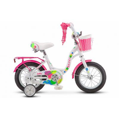 KIDS  BICYCLE /детские  велосипеды  Jolly 12"(8 Белый/розовый)V010 ВелоМото40 Калуга